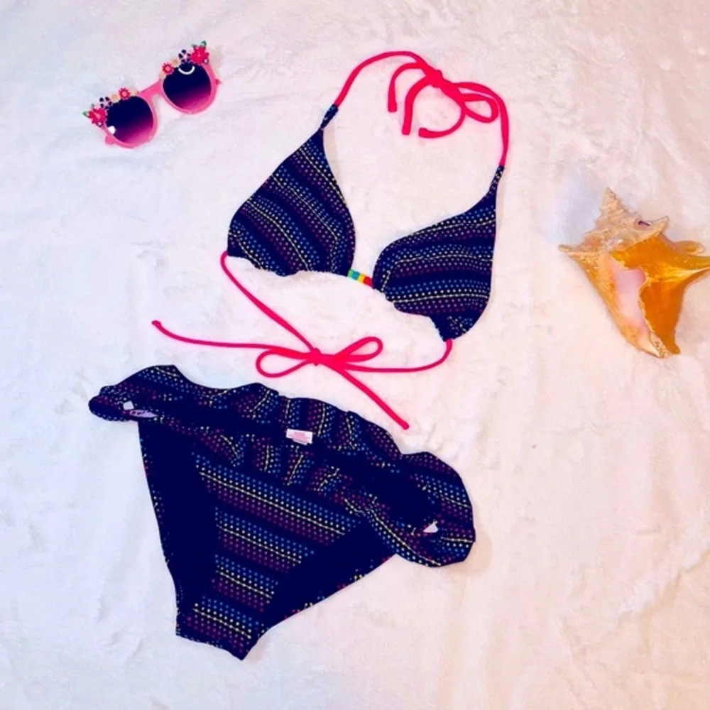 Polka dot rainbow 2 piece swimsuit